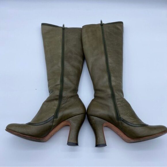 John‎ Fluevog Miracles Lourdes Olive Boots Women Size 7 - Picture 4 of 11